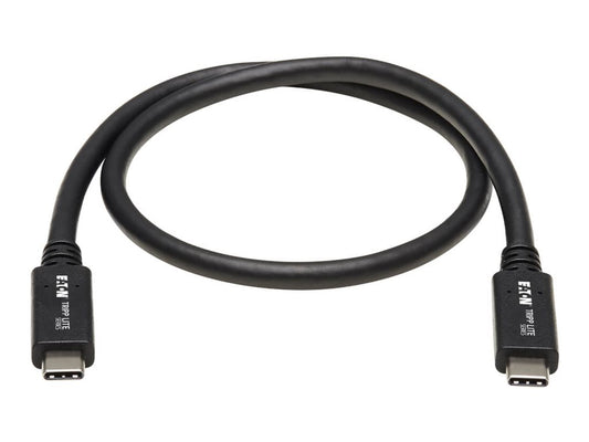 EATON TRIPPLITE USB-C Cable M/M - USB 3.1 Gen 2 10 Gbps 5A Rating Thunderbolt 3 Compatible 20-in. 50.8cm