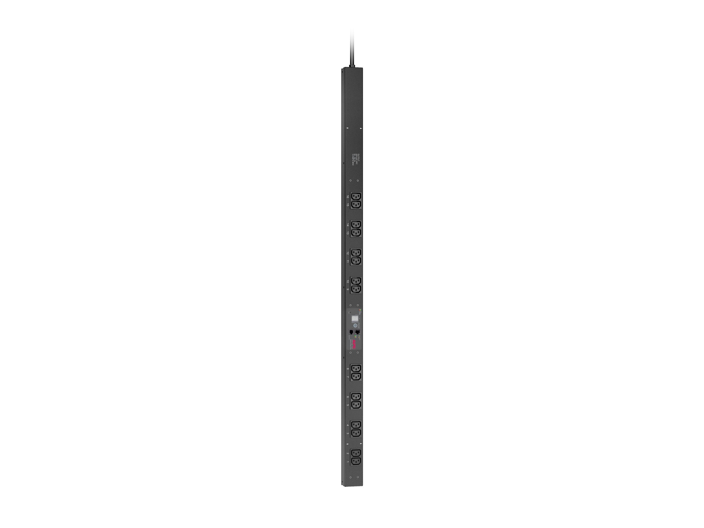 APC Metered Rack PDU AP7850B Rack AC 230V input IEC 60320 C14 output connectors 16 power IEC 60320 C13 0U 3m cord