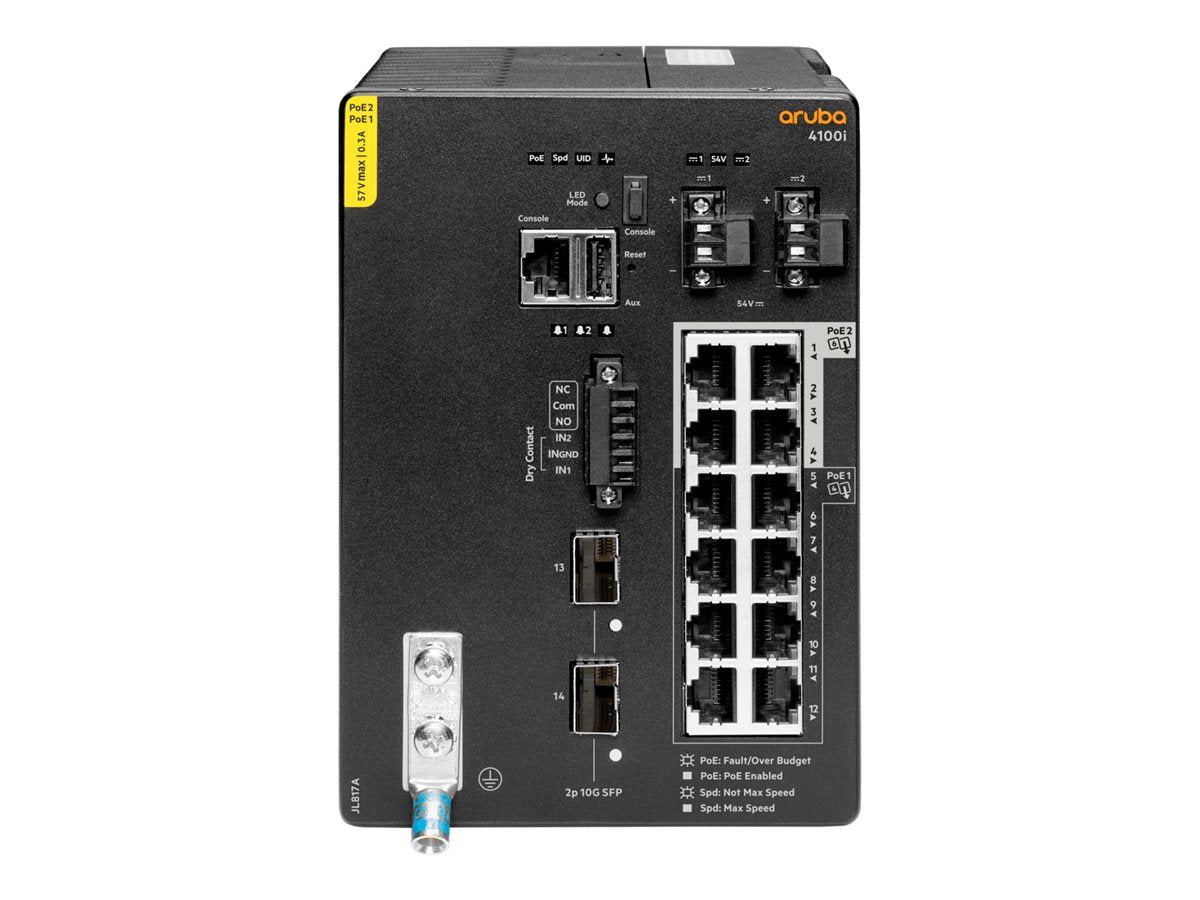 HPE Aruba 4100i Switch 12G 8 Port Class 4 PoE and 4 Port Class 6 PoE 2 SFP+ Layer 2 Web GUI CLI NetEdit REST APIs