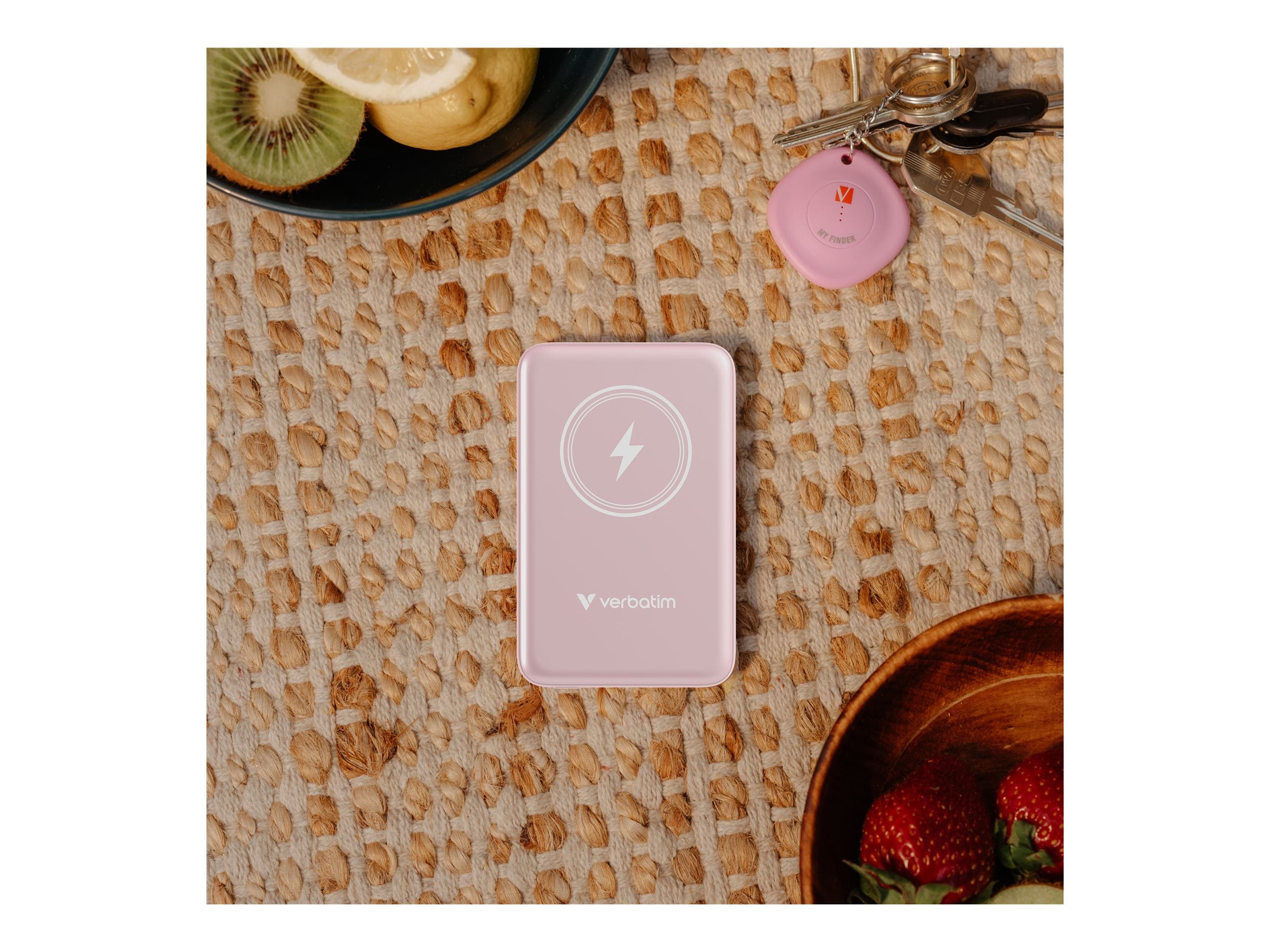 VERBATIM CHARGE N GO MAGNETIC WIRELESS POWER BANK 10000 PINK WCF (P)