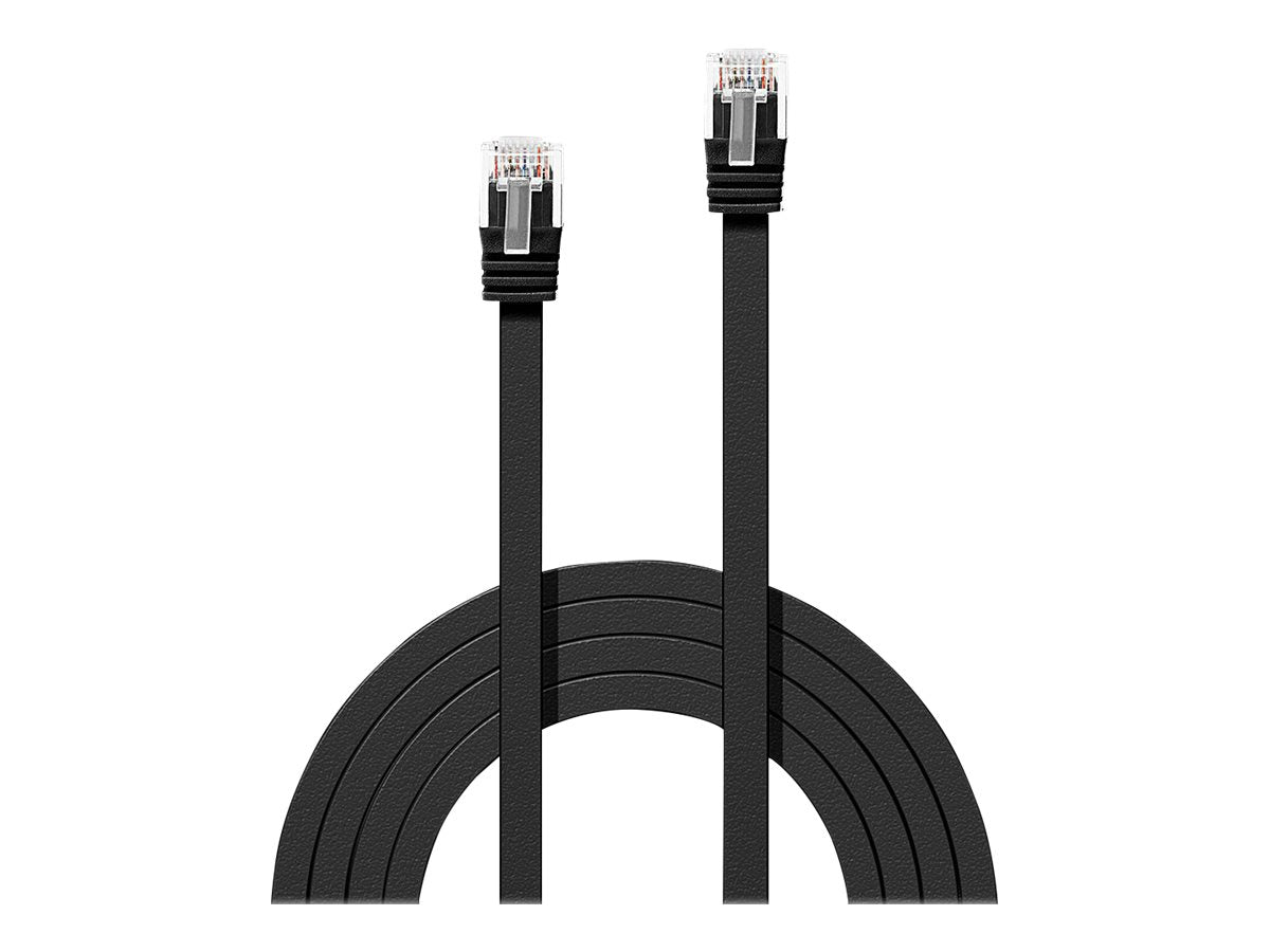 LINDY Cat.6 Flat Ribbon Patch Cable Black 5m Without Shielding