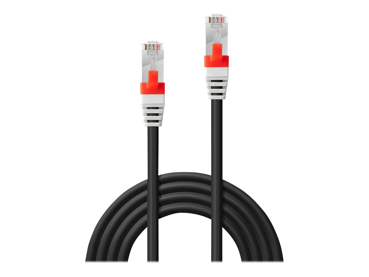 LINDY S/FTP Cat.6A Cable Black 0.3m LOSH incl. Testprotocol