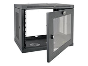 EATON TRIPPLITE 9U Wall Mount Rack Enclosure Server Cabinet w/ Acrylic Glass Front Door Rack cabinet wall mountable Black 9U 19