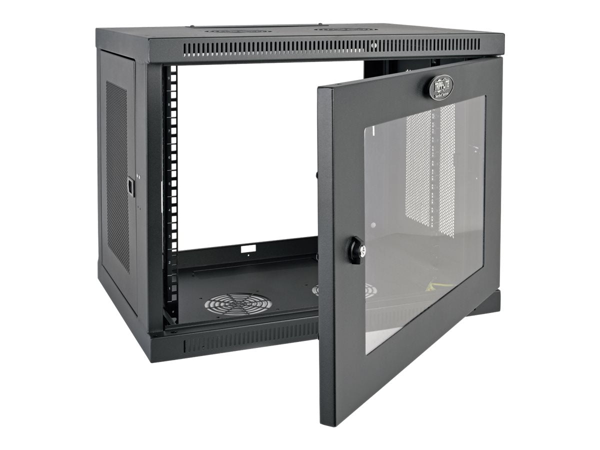 EATON TRIPPLITE SmartRack 9U Low-Profile Switch-Depth Wall-Mount Mini Rack Enclosure Clear Acrylic Window