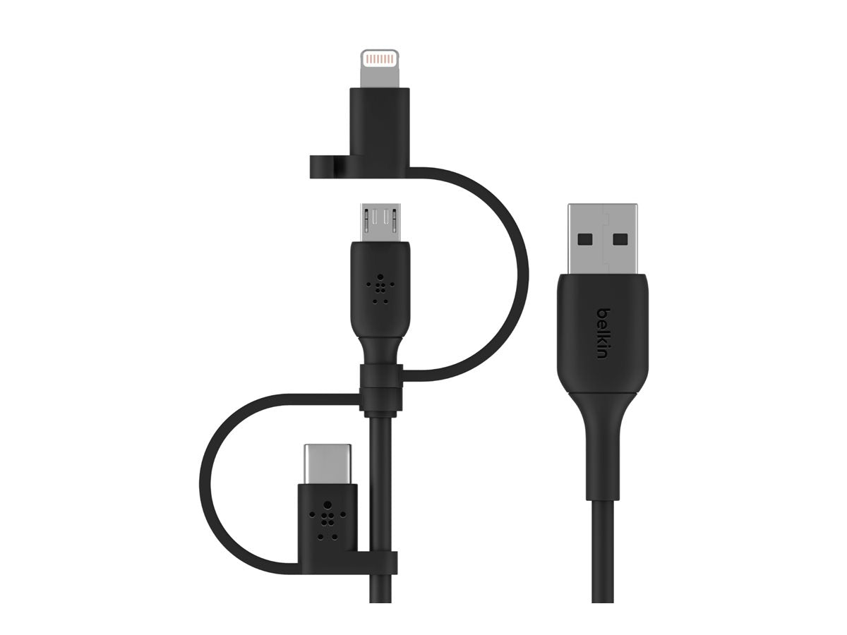 BELKIN Cable USB-A vers USB-C Lightning et MicroUSB