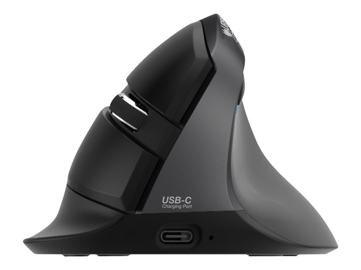 URBAN FACTORY Ergo Mouse Bluetooth 2.4Ghz and wired USB 1000mAh rechargeable battery in USB-C using the included cable