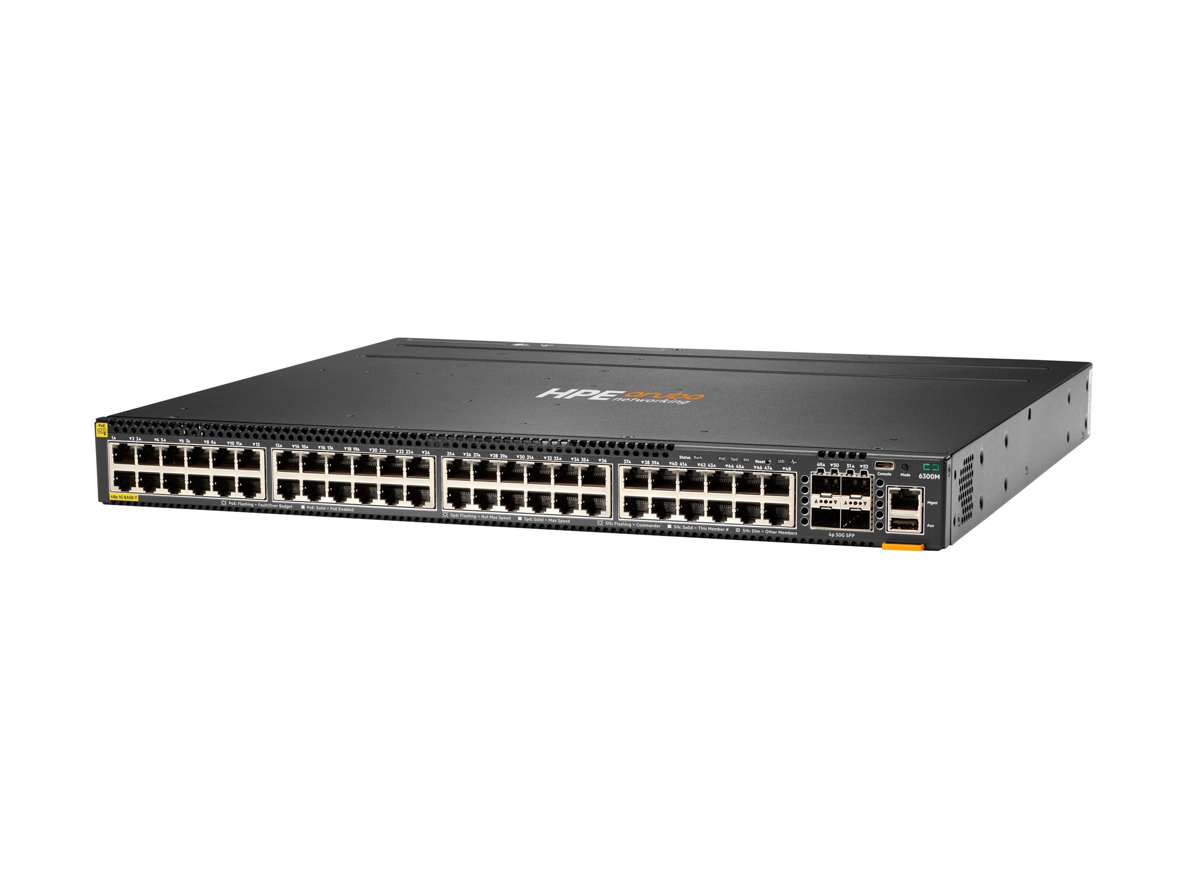 HPE Aruba 6300M Switch 48-port 1GbE Class 4 PoE and 4-port SFP56