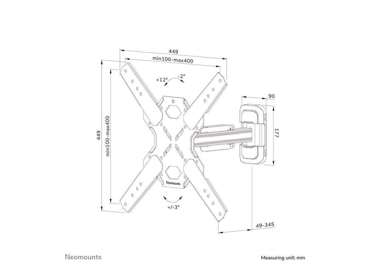 NEOMOUNTS WL40S-840BL14 Support pour écran mural 32-65p - orientable - installation rapide