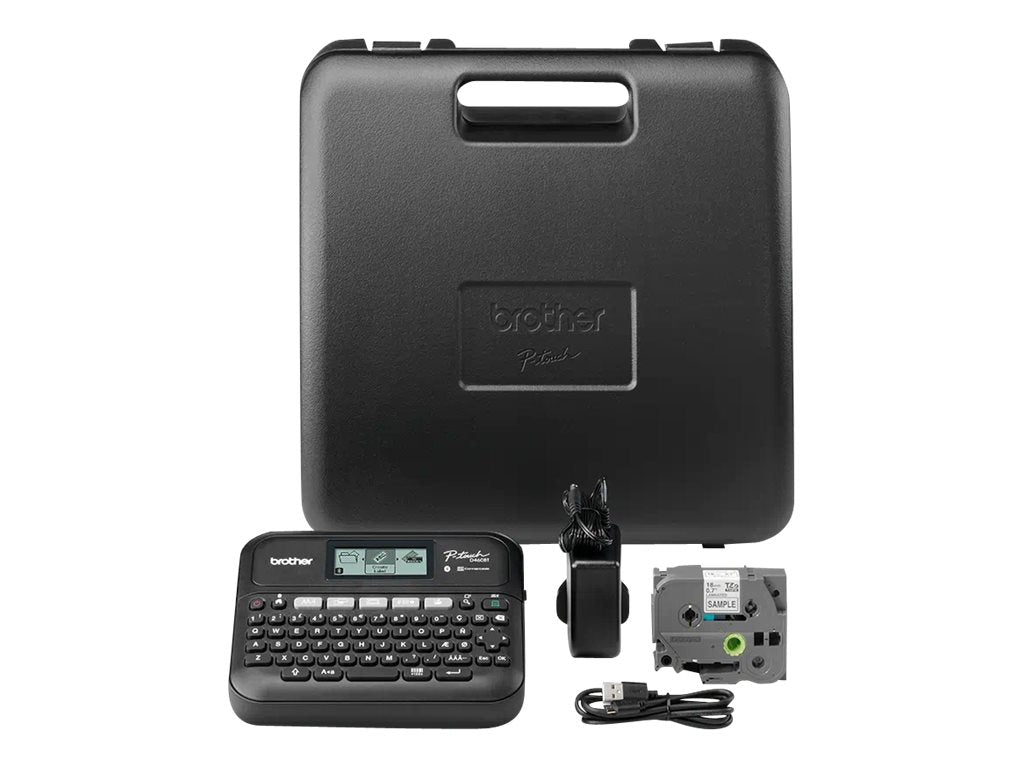 BROTHER PT-D460BTVP Etiqueteuse professionnelle Bluetooth 18mm avec mallette de transport adaptateur secteur un ruban TZe 4m câble
