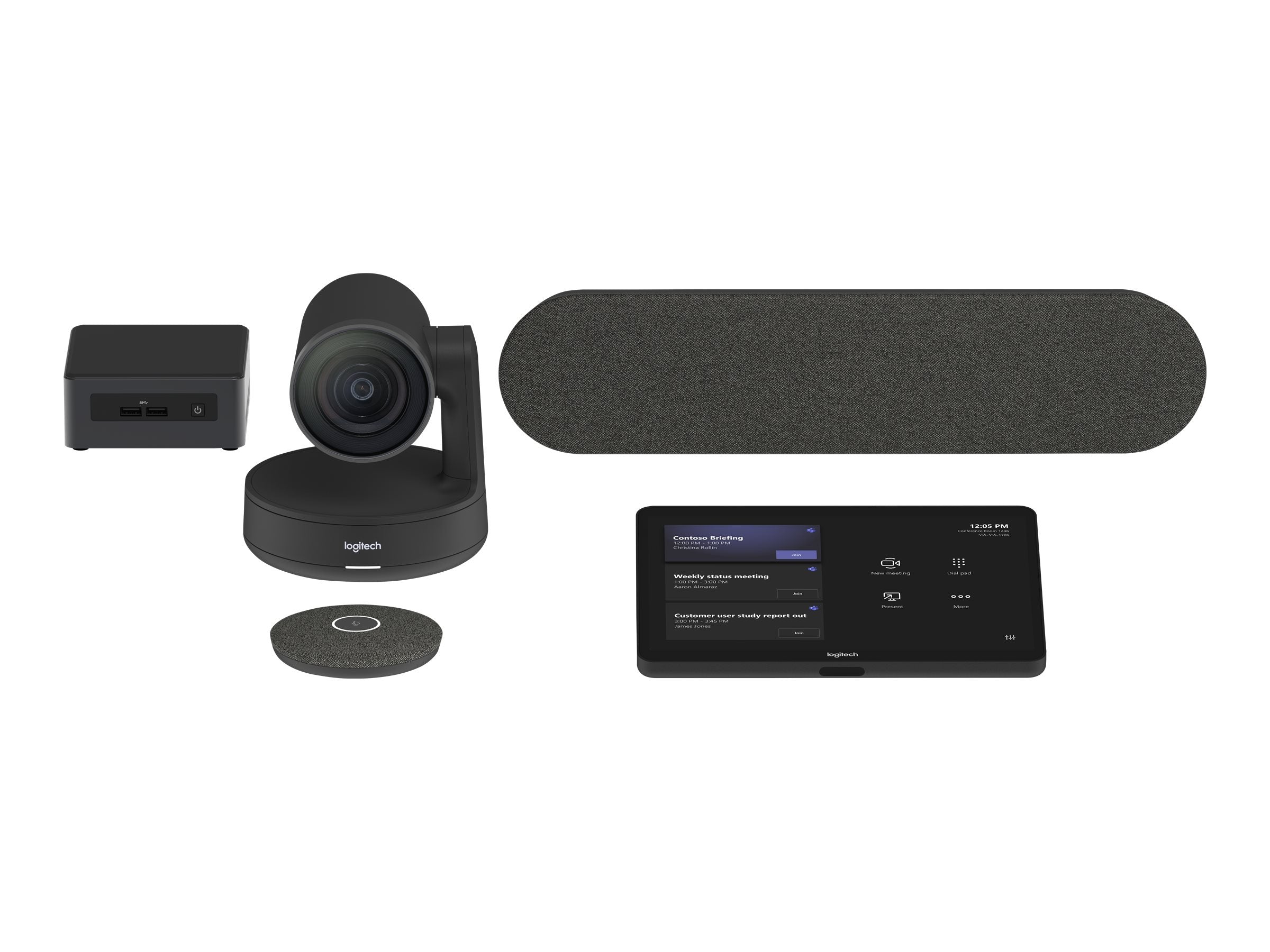 LOGITECH Medium Microsoft Teams Rooms with Tap + Rally System + Intel NUC Video conferencing kit with Intel NUC Pro Kit NUC11TNKi5