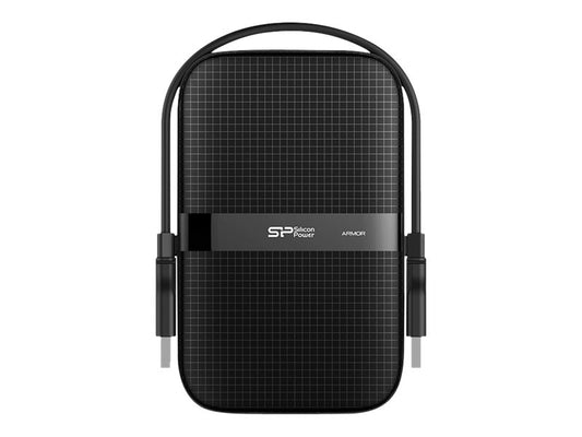 SILICON POWER External HDD Armor A60 5To 2.5p USB 3.2 Black Shockproof MIL-STD 810G Method 516.6 Procedure IV Water-resistant