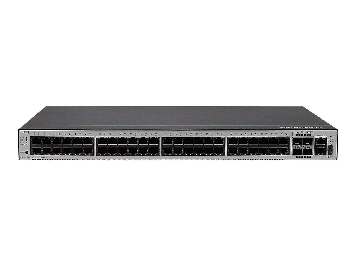 HUAWEI S5735-L48T4X-A 48x10/100/1000BASE-T ports 4x10GE SFP+ ports AC power + S57XX-L Series Basic SW Per Device (P)