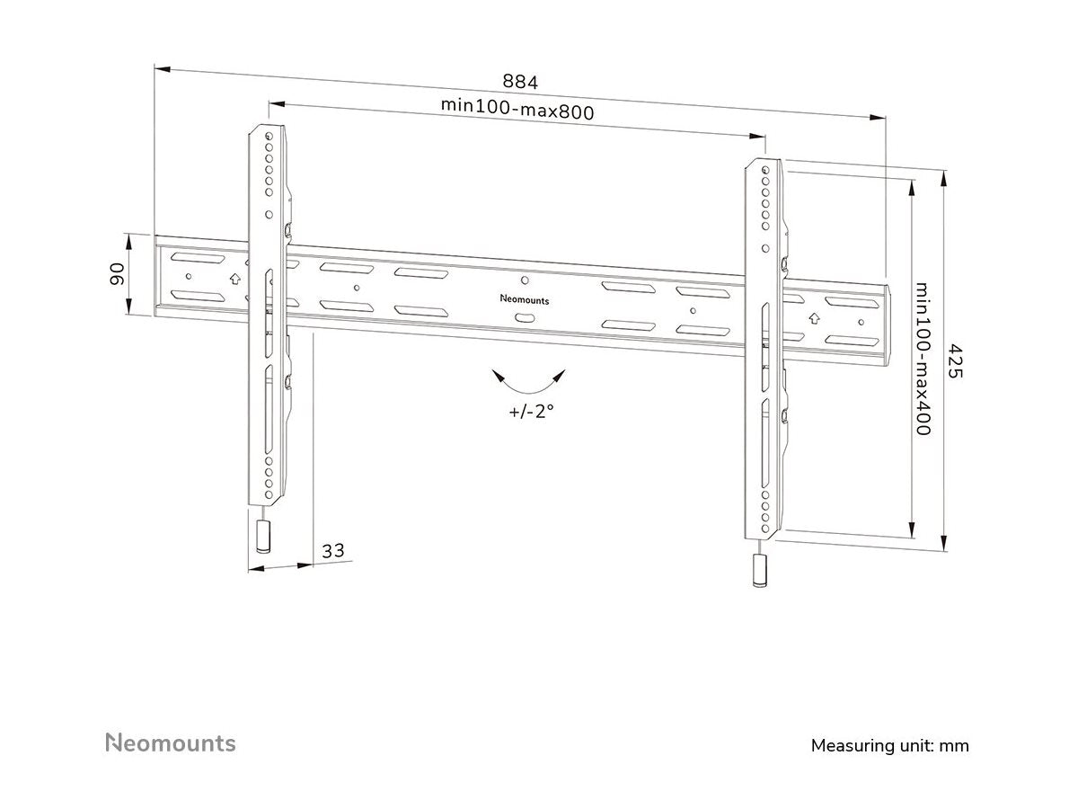 NEOMOUNTS WL30S-850BL18 Support pour écran mural 43-86p - fixe - verrouillable - installation rapide
