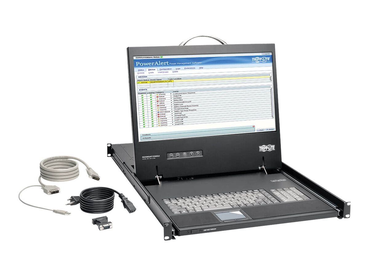 EATON TRIPPLITE 1U Rack-Mount Console with 19p LCD 1920x1080 1080p DVI or VGA Video TAA