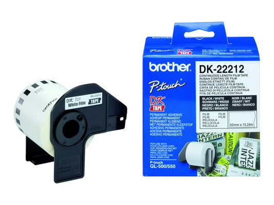 BROTHER P-TOUCH DK-22212 blanc continue length film 62mm x 15.24m