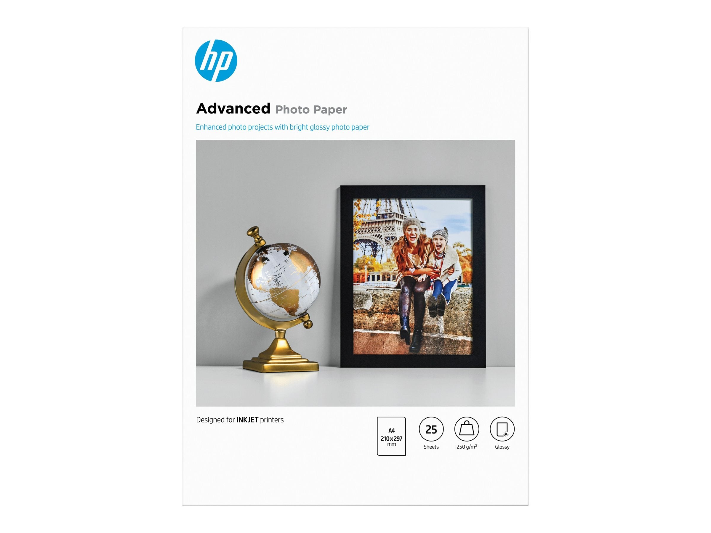 HP original Q5456A Advanced glossy photo paper Ink cartridge 250g/m2 A4 25 sheets 1-pack