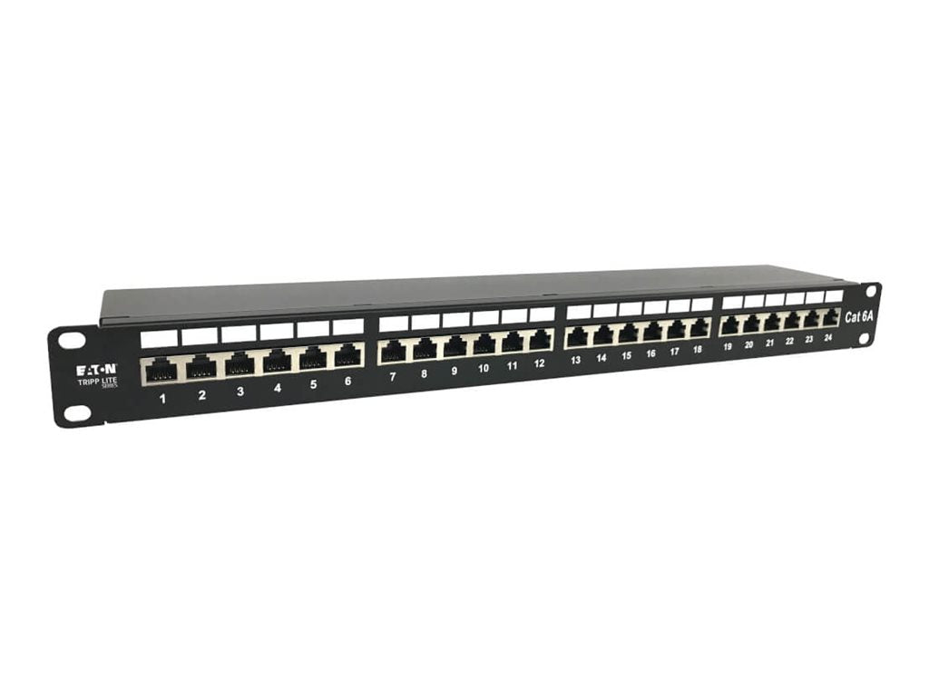 EATON Patch Panel 1U 24 Port CAT6A Shielded 10Gbps 110 Punch Down RJ45
