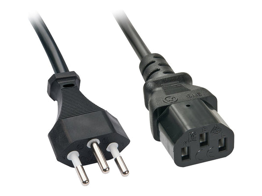 LINDY IEC-Mains lead 3m Swiss Plug to IEC C13