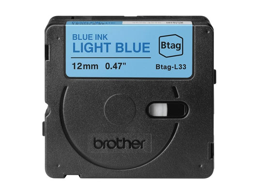 BROTHER 12MM BTAGL33 Ribbon Blue on Light Blue