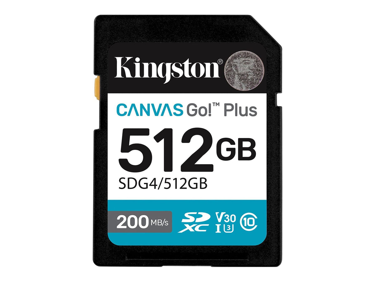 KINGSTON 512Go SDXC Canvas Go Plus Gen4 200Mo/s C10 UHS-I U3 V30