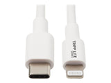 EATON TRIPPLITE USB-C to Lightning Sync/Charge Cable M/M MFi Certified White 3ft. 0.9m