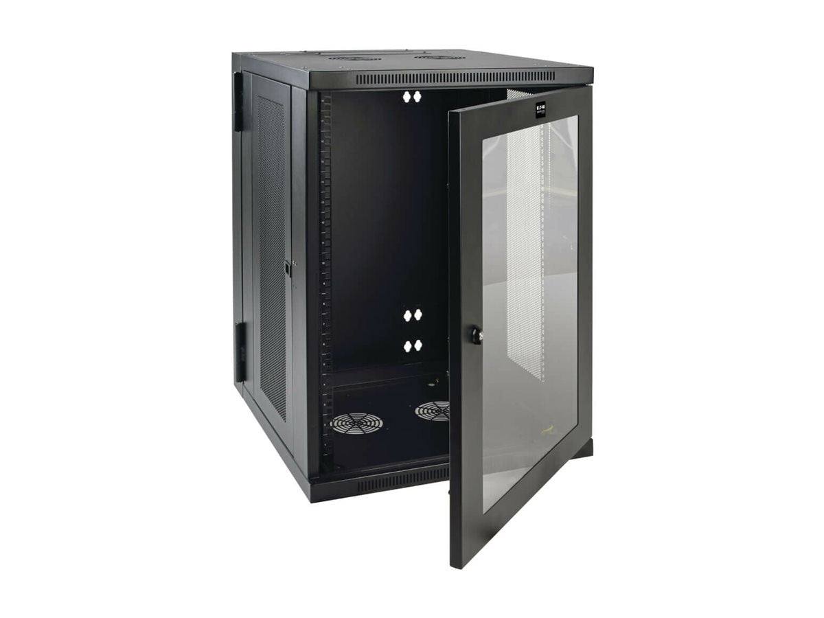 EATON TRIPPLITE 18U Wall Mount Rack Enclosure Server Cabinet w Hinged Acrylic Window Rack cabinet wall mountable Black 18U 19