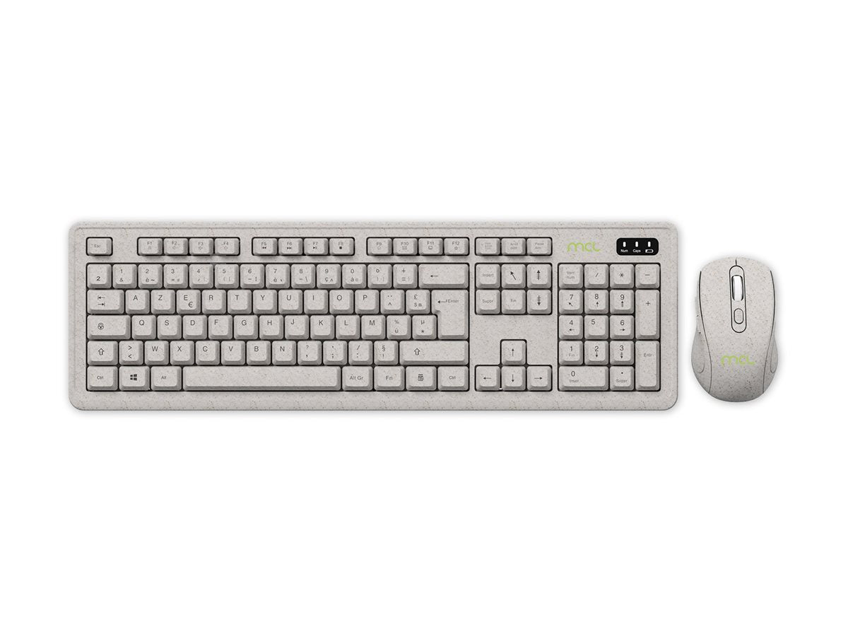 MCL kit clavier + souris sans fil rechargeable bioplastique