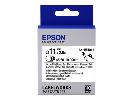 EPSON Ruban LK-6WBA11 - Gaine thermorétractable HST Noir/Blanc d11/2,5