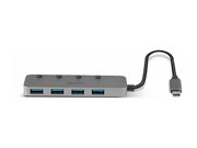 LINDY 4 Port USB 3.2 Type C Hub with On/Off Switches
