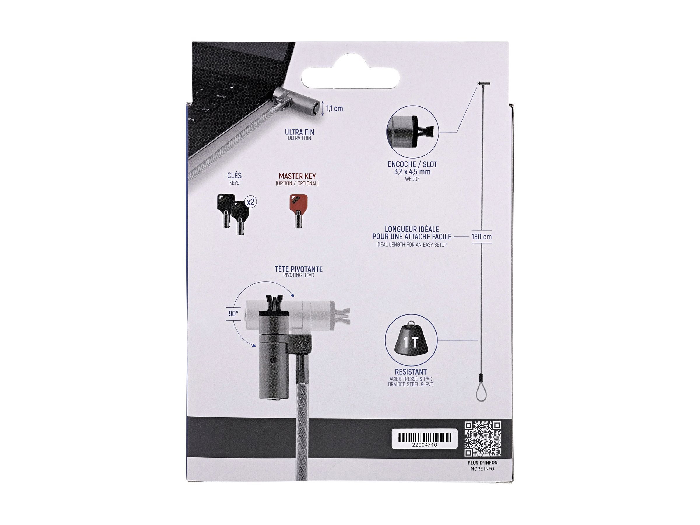 TNB Ultraresistant Braided Steel Cable With Pvc Coating And Zinc Lock Fine And Adjustable Pivoting Head To Attach It Comfortably