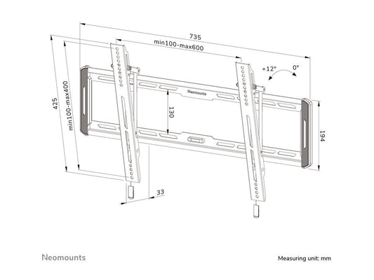 NEOMOUNTS WL35-550BL16 Support pour écran mural 42-86p - inclinable - installation facile