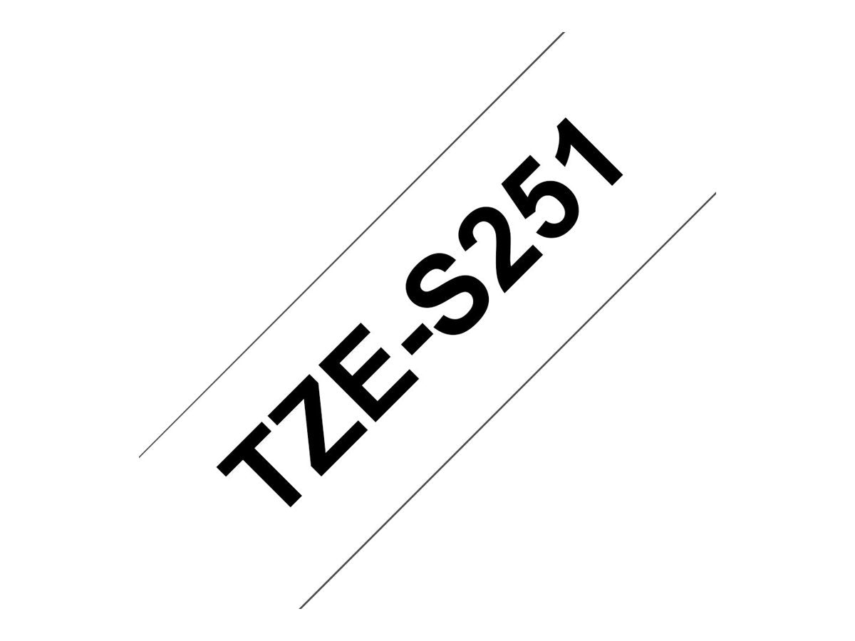 BROTHER P-TOUCH TZE-S251 noir sur blanc 24mm extra gluey