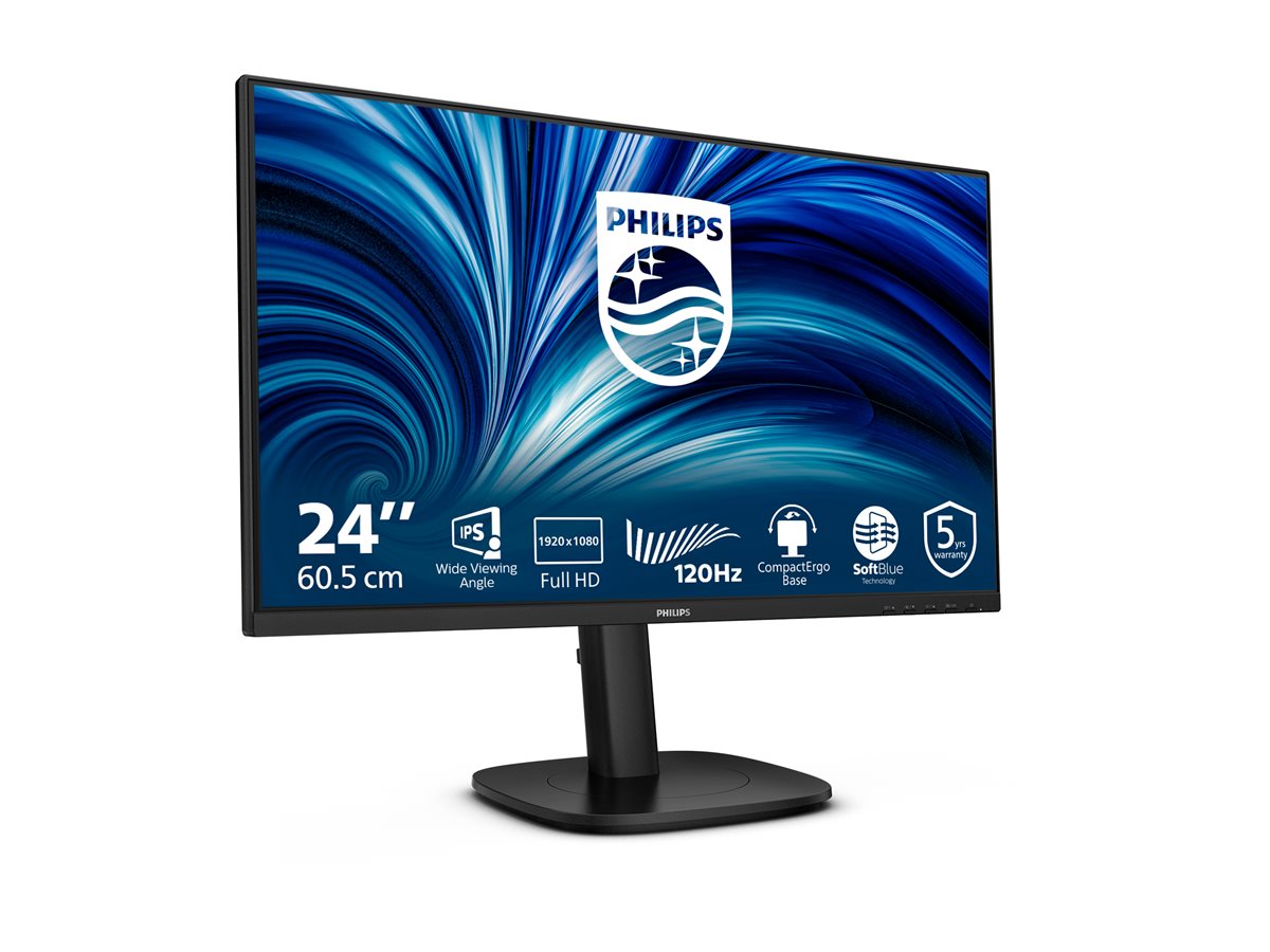 PHILIPS 23.8p 1920x1080 120Hz IPS Flat H/A 150 MM TUV EyeSafe certified USB HUB SPEAKERS DP HDMI 300cd/m2 TCO 10