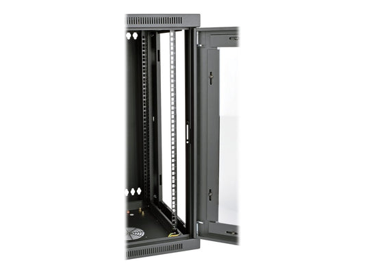 EATON TRIPPLITE SmartRack 15U Low-Profile Switch-Depth Wall-Mount Half-Height Rack Enclosure Clear Acrylic Window