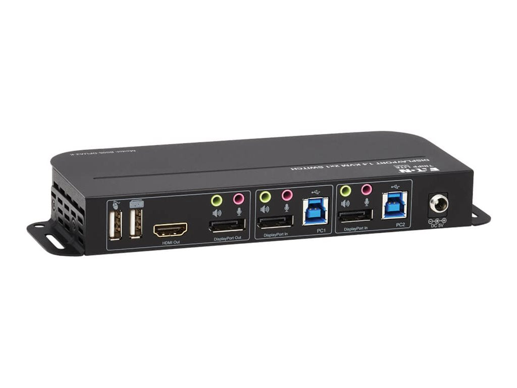 EATON TRIPPLITE DisplayPort USB KVM Switch 2-Port 4K 60Hz HDR DP 1.4 USB Cables KVM / audio / USB switch 2 x KVM / audio / USB