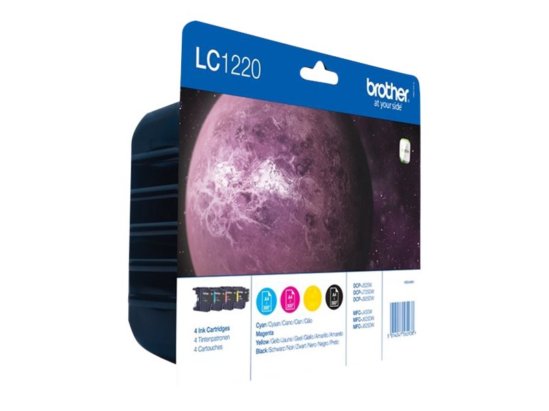 BROTHER LC-1220 cartouche d encre noir et tricolore capacité standard 4 x 300 pages 1-pack blister sans alarme