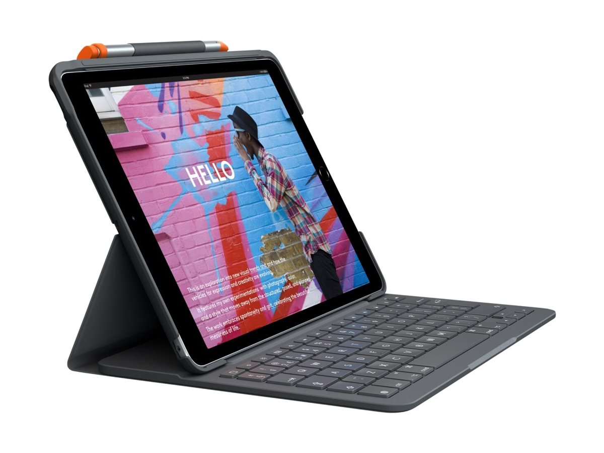 LOGITECH Slim Folio for iPad 7th & 8th generation - Graphite - Fra