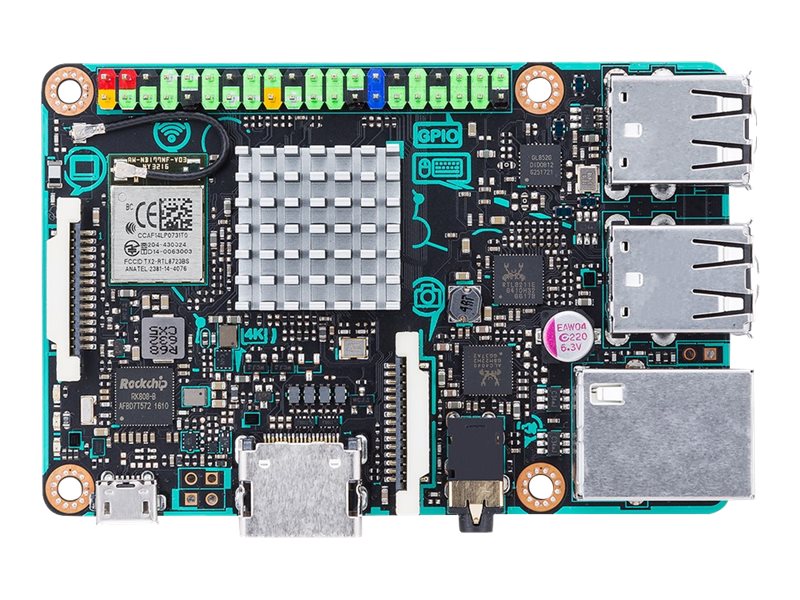 ASUS Tinker Board Rockchip RK3288 ARM Mali-T764 GPU 2xDDR3 4xUSB 2.0 Debian OS