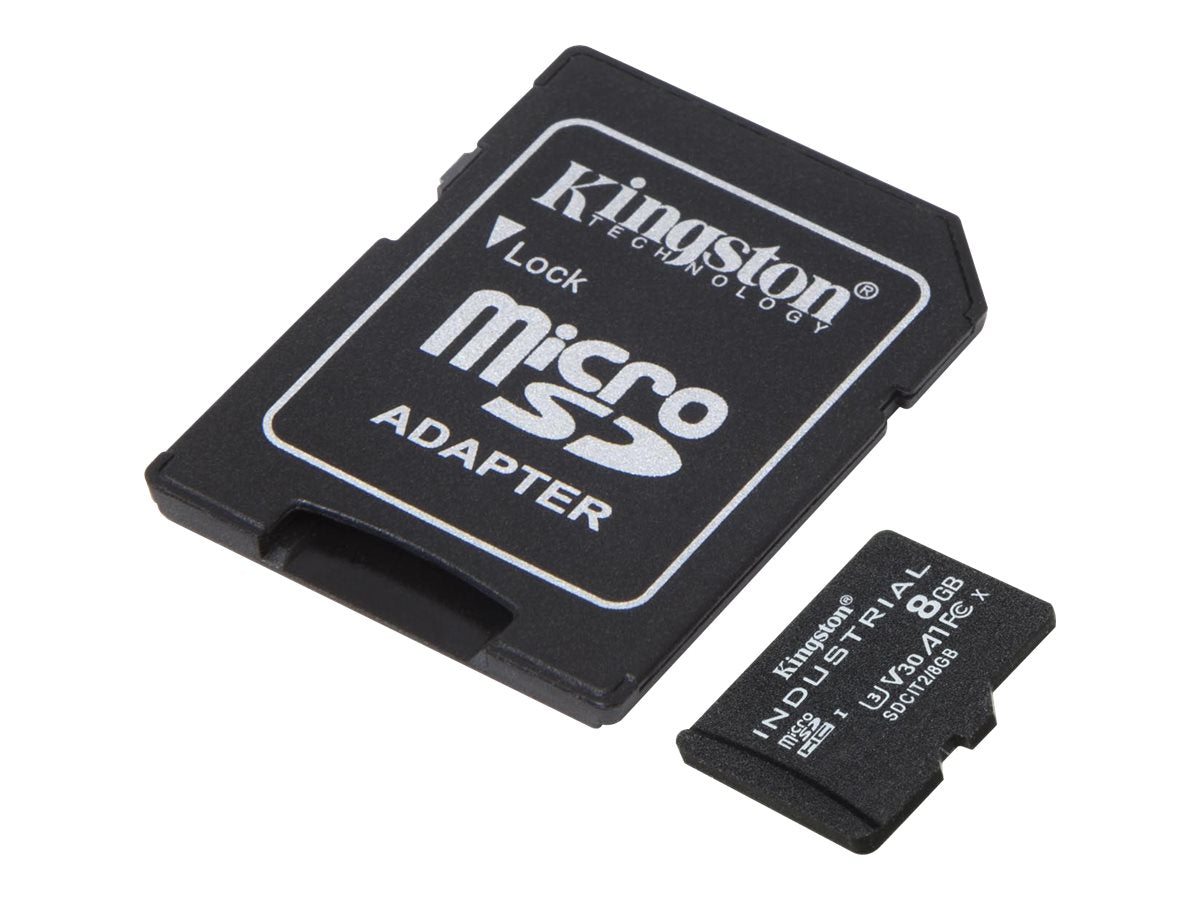 KINGSTON 8Go microSDHC Industrial C10 A1 pSLC Card + SD Adapter
