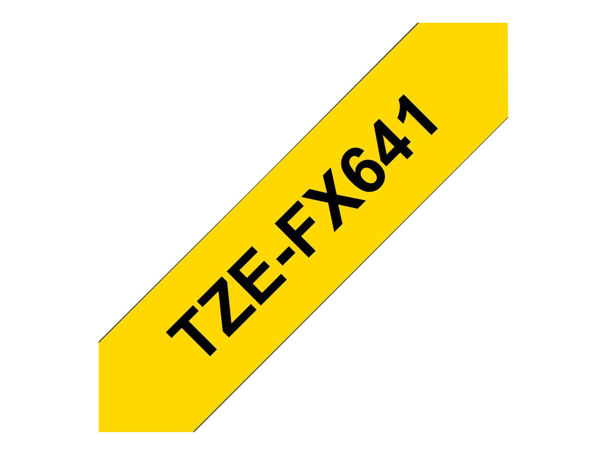 BROTHER P-TOUCH TZE-FX641 noir sur jaune  18mm