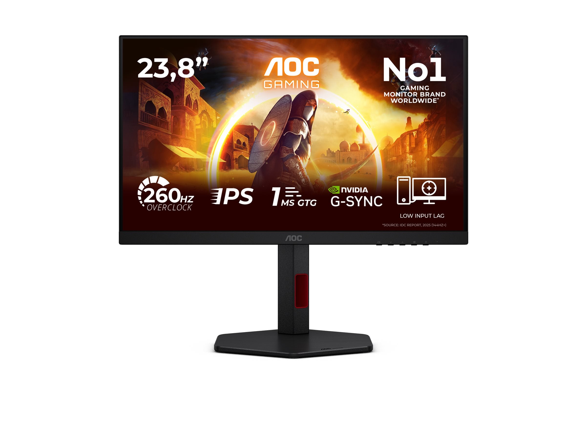 AOC 24G4ZR Gaming 23.8p 16:9 Fast IPS 260Hz 1920x1080 HAS 130mm 2xHDMI 2.0 DP 1.4