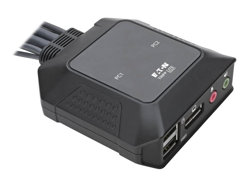 EATON TRIPPLITE Commutateur KVM 2 ports DisplayPort 1.1/USB avec audio/vidéo câbles intégrés partage de périphériques USB