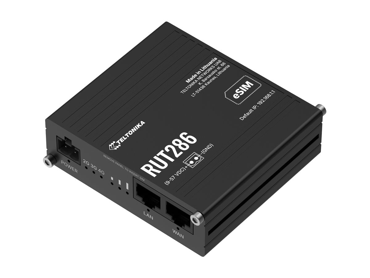 TELTONIKA NETWORKS RUT286 4G/LTE/3G RS232 RS485 GLOBAL POE Industrial Router