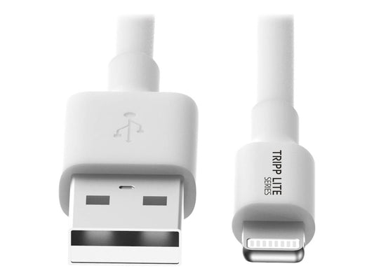EATON TRIPPLITE USB-A to Lightning Sync/Charge Cable MFi Certified - White M/M USB 2.0 6ft. 1.83m