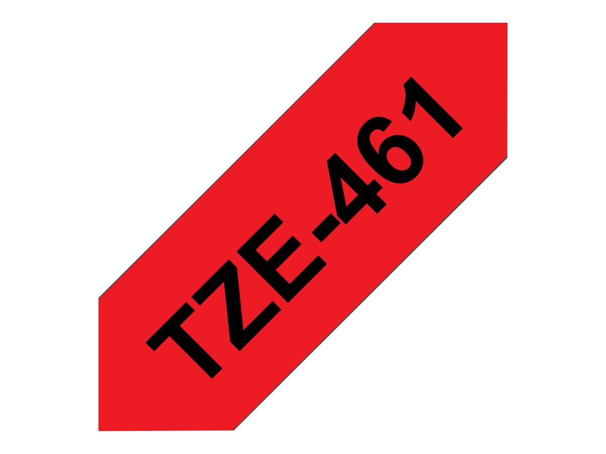 BROTHER P-TOUCH TZE-461 noir sur rouge 36mm