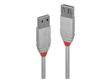 LINDY 0.5m USB 2.0 Type A Extension Cable Anthra Line USB Type A Male to Female cool grey