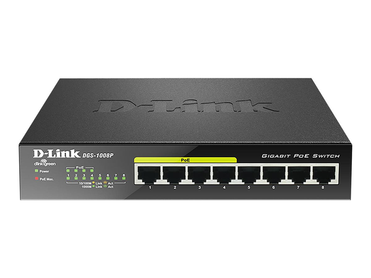 D-LINK Switch gigabit ethernet non admin 8 ports 10/100/1000Mbps dont 4 PoE