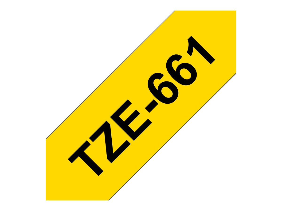 BROTHER P-TOUCH TZE-661 noir sur jaune  36mm