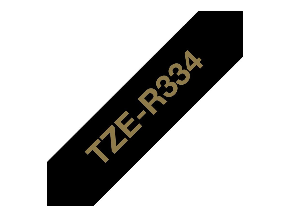 BROTHER P-Touch 12mm black/gold ribbon tape