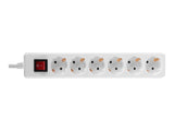 LINDY Mains 6 way gang socket with on/off switch